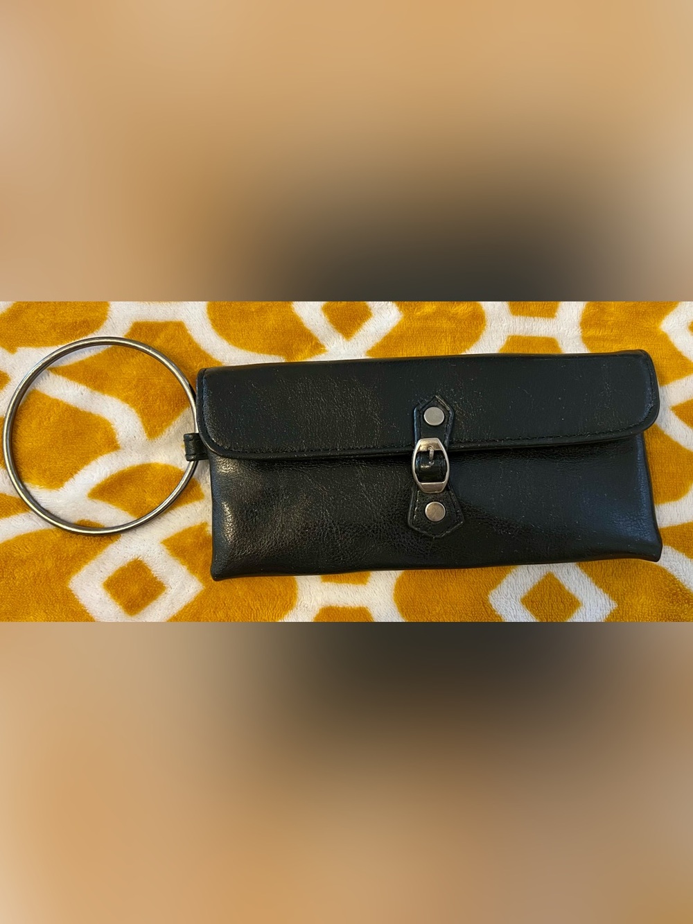Vintage Victoria's Secret Black Exterior Pink Lined Wristlet